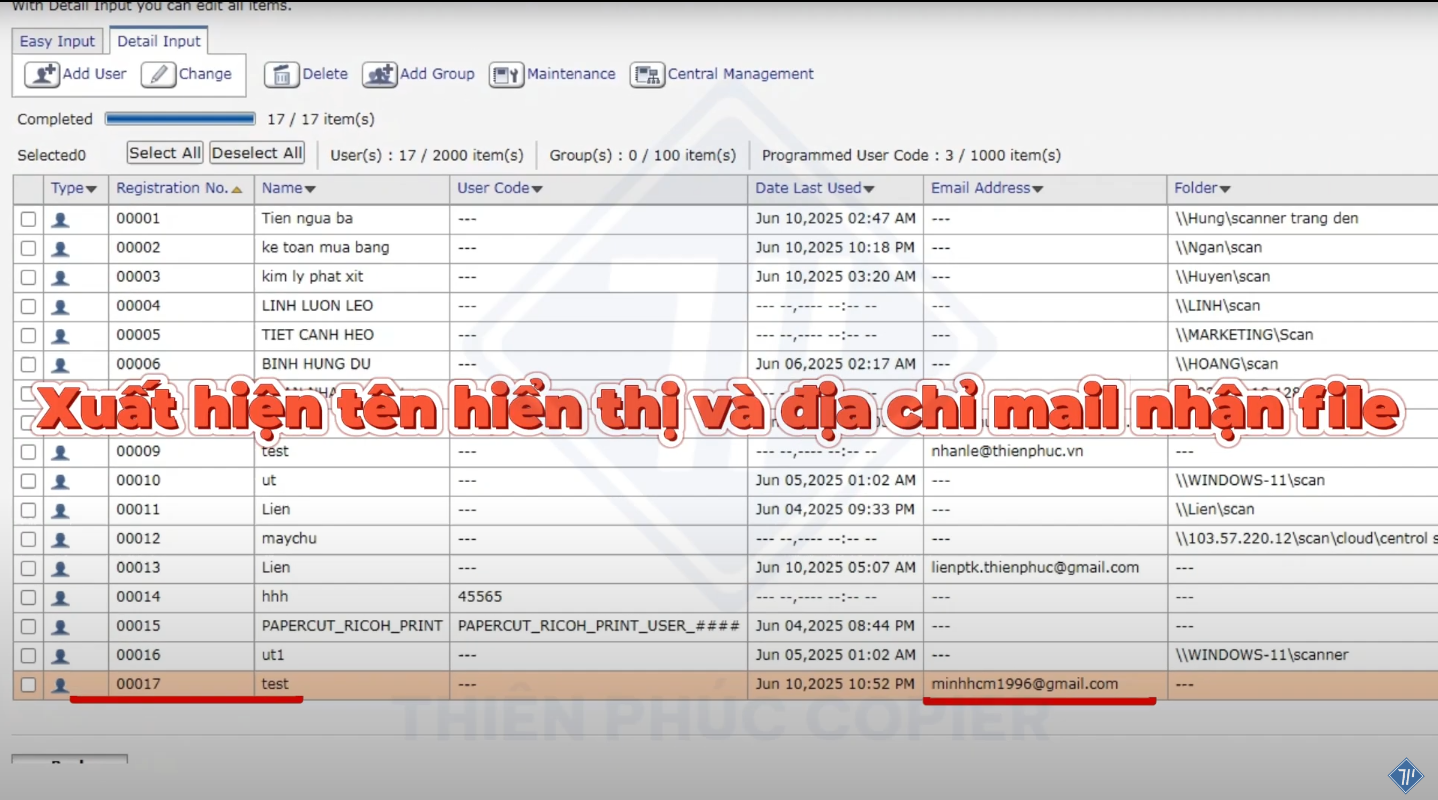 cài scan email máy photo ricoh bằng 2 bước