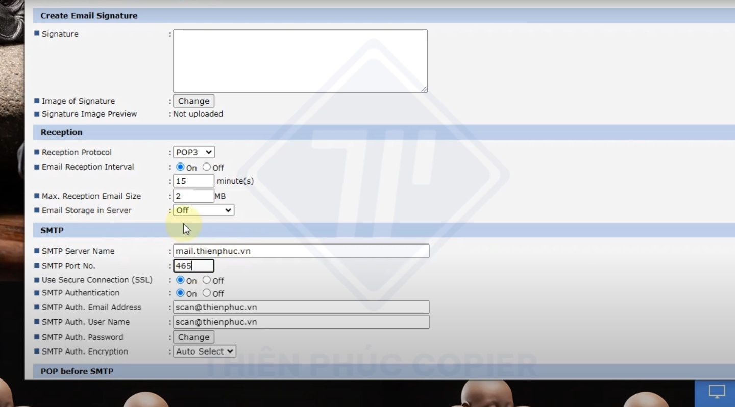 cách cài scan email máy photo ricoh
