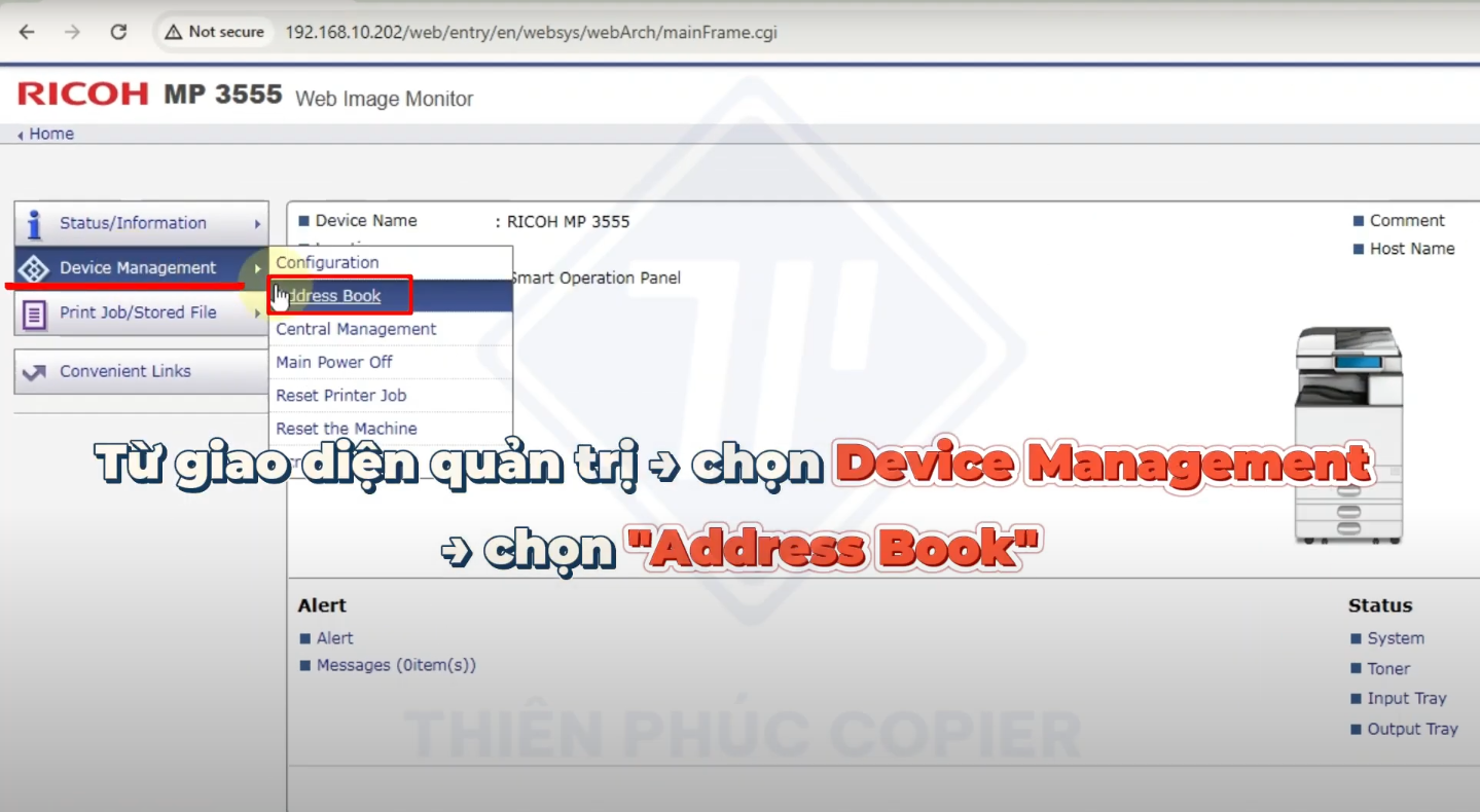 2 bước cài scan email máy photocopy ricoh