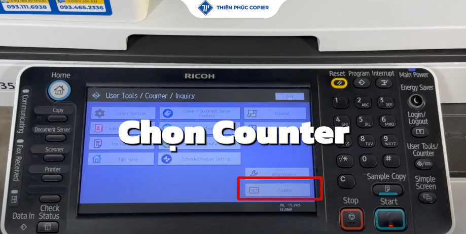 in counter trên các dòng máy photocopy máy in