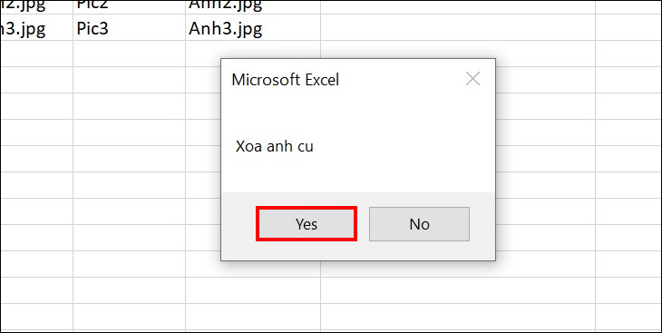 cách chèn ảnh hàng loạt vào excel