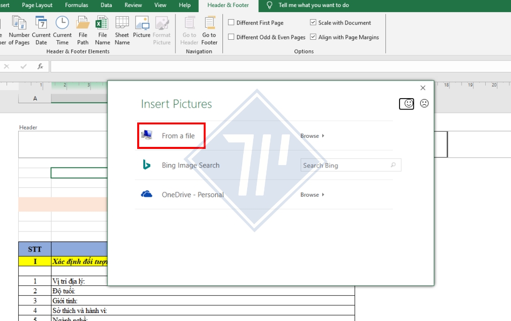 hướng dẫn cách chèn hình ảnh vào file excel