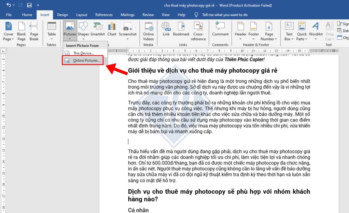 cách chèn chữ vào ảnh trong word
