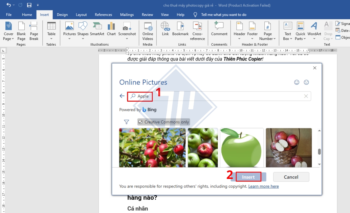 cách chèn ảnh vào file word