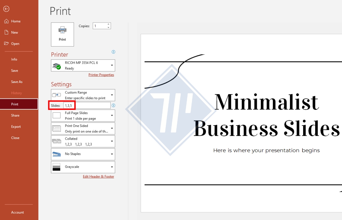 cách in giáo án powerpoint