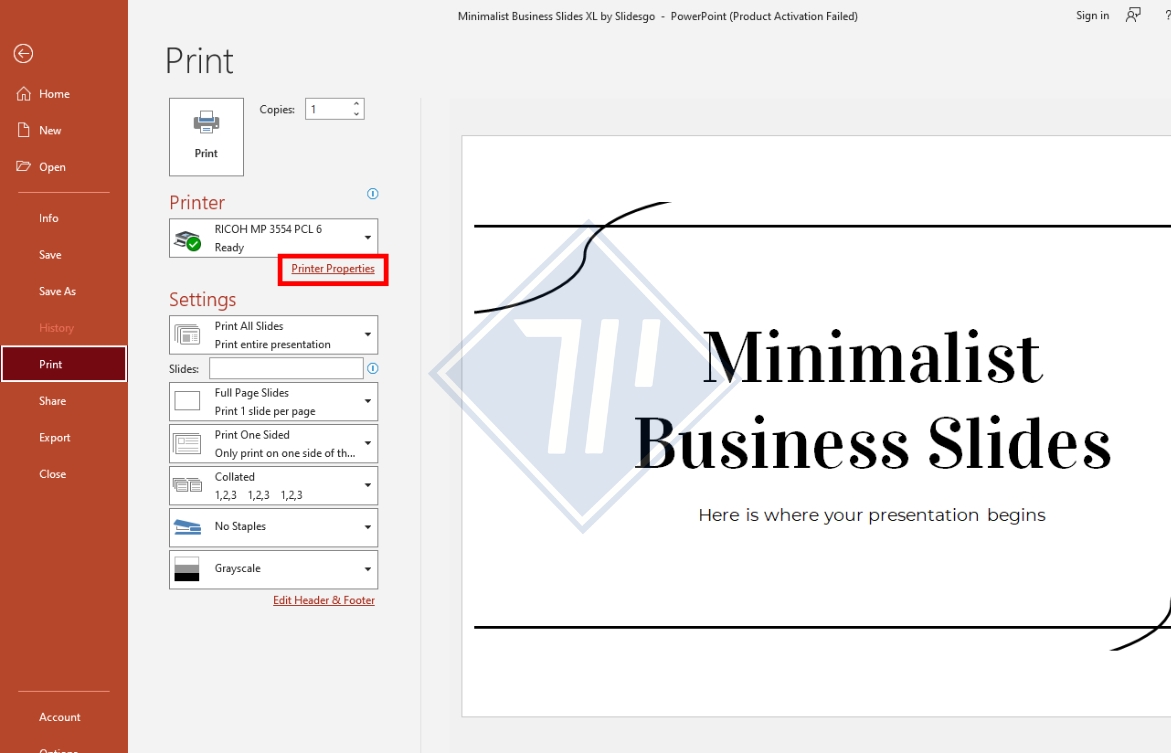 hướng dẫn cách in powerpoint