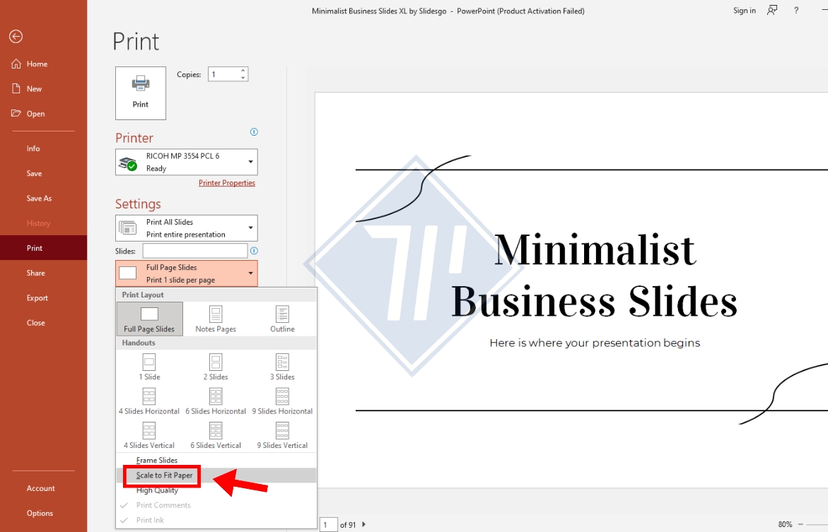 hướng dẫn cách chỉnh in powerpoint