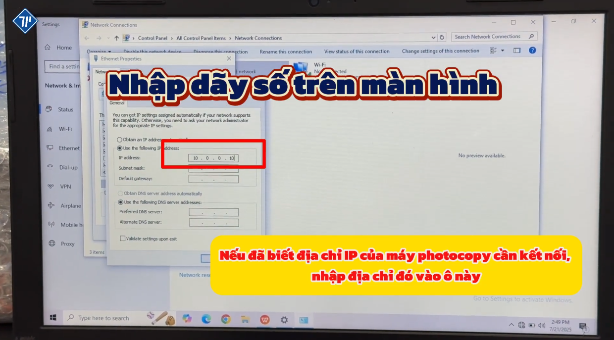 kết nối trực tiếp máy photocopy ricoh với máy tính