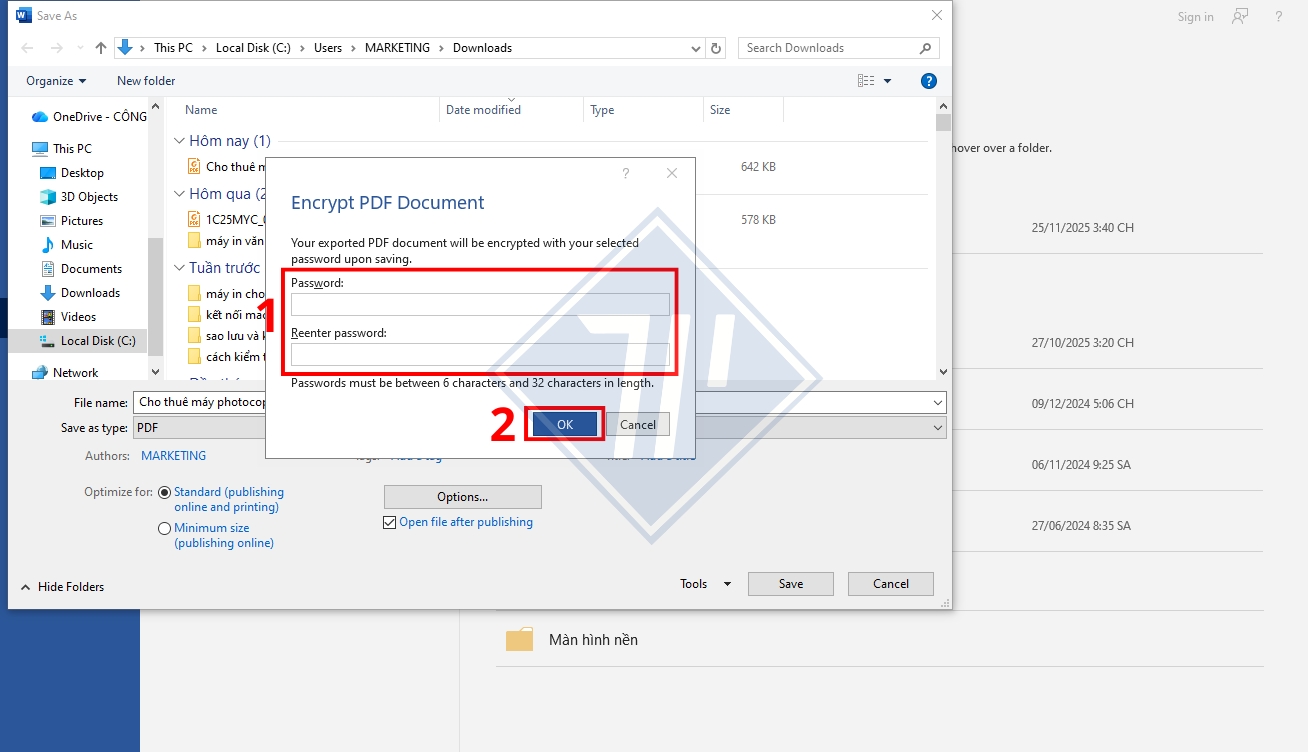 cài đặt mật khẩu file pdf​
